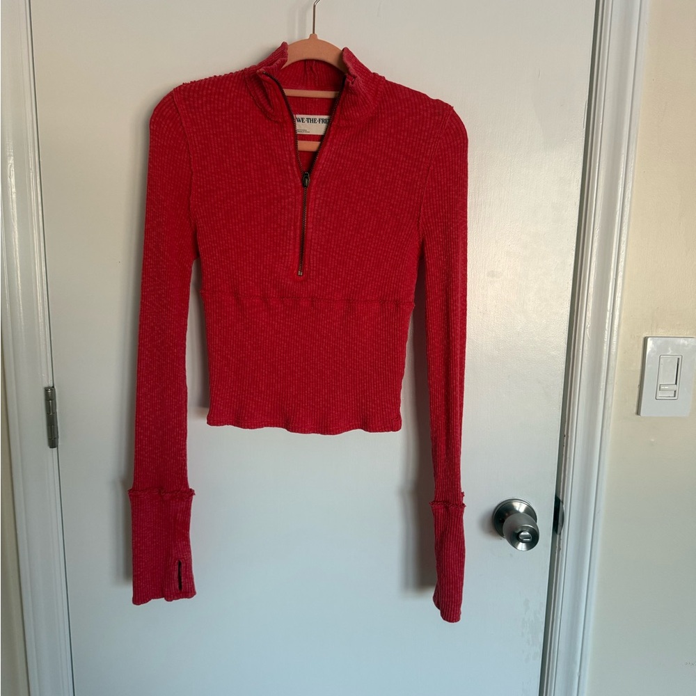 FP Movement by Free People Red Long Sleeve Top